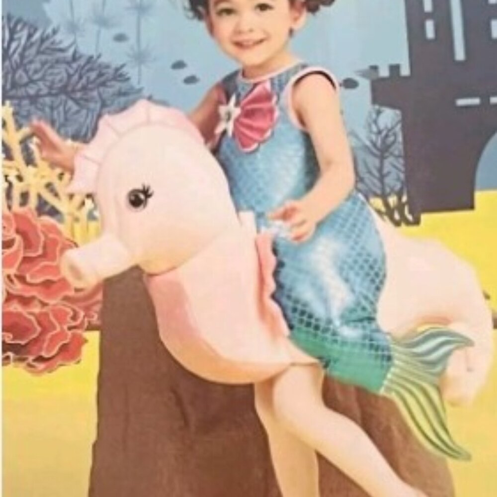 NWT Plush Costume Mermaid Riding a Seahorse Costume Toddler 4T
